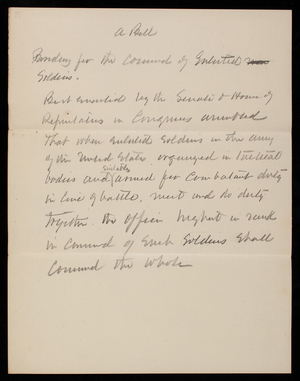 A bill by Thomas Lincoln Casey, undated [November 1887], draft