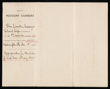 Accounts Current of Thos. Lincoln Casey - November 1886, December 1, 1886