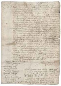 Document signed by John Saffin regarding the emancipation of Adam (a slave), 26 June 1694