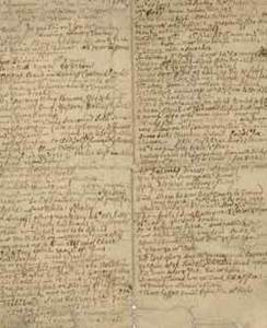 Notes on the Boston Massacre trial relating to the trial of the eight soldiers, by Benjamin Lynde, circa November 1770, "No. 1 Je Hartagun Wm Mcauley..."