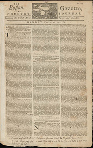 The Boston-Gazette, and Country Journal, 20 February 1769