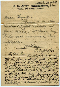 Letter from Walter M. Dickinson to Marquis Fayette Dickinson