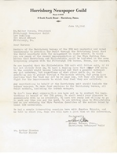 Letter from Sidney Barson to Walter Burson
