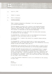 Memorandum from Mark H. McCormack to Robert S. Burton