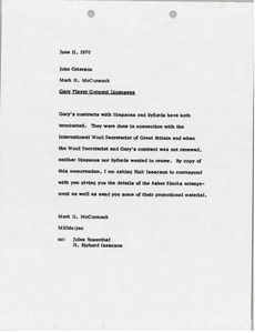 Memorandum from Mark H. McCormack to John R. Grierson