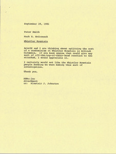 Memorandum from Mark H. McCormack to Peter Smith