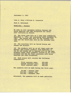 Memorandum from Mark H. McCormack to John S. Oney and William H. Carpenter