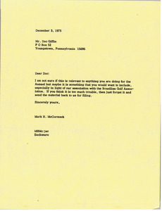 Letter from Mark H. McCormack to Donald W. Giffin