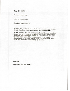 Memorandum from Mark H. McCormack to Gordon Lazenbury