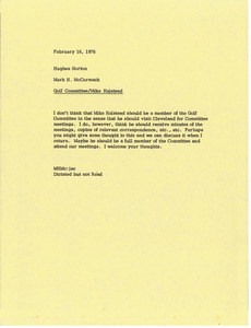 Memorandum from Mark H. McCormack to Hughes Norton