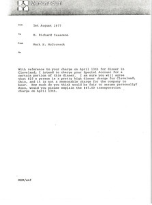 Memorandum from Mark H. McCormack to H. Richard Isaacson