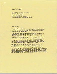 Letter from Mark H. McCormack to Lawrence Rapp