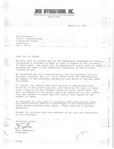 Letter from Isao Takahashi to Mark H. McCormack