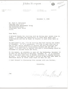 Letter from Norman A. MacMaster to Mark H. McCormack