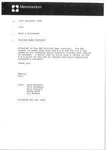 Memorandum from Mark H. McCormack to list