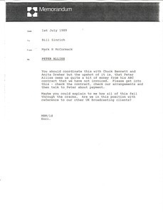 Memorandum from Mark H. McCormack to Bill Sinrich