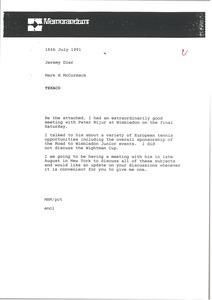 Memorandum from Mark H. McCormack to Jeremy Dier