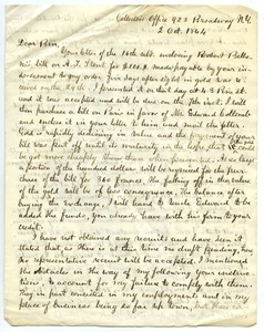 Letter from James Fowler Lyman to Benjamin Smith Lyman