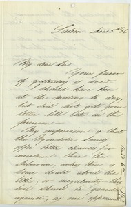 Letter from William Dudley Pickman to unidentified correspondent