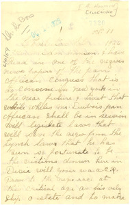 Letter from C. Howard to James Weldon Johnson