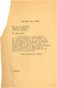 Letter from W. E. B. Du Bois to O. P. DeWalt