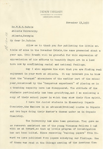 Letter from Percy L. Julian to W. E. B. Du Bois