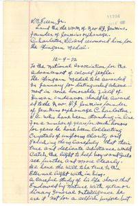 Letter from S. N. Green, Jr. to N.A.A.C.P. Spingarn Medal Award Committee