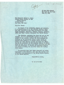 Letter from W. E. B. Du Bois to United States Mission to the United Nations