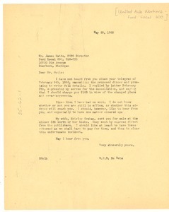 Letter from W. E. B. Du Bois to James Watts