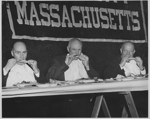 Ralph A. Van Meter eating at barbeque