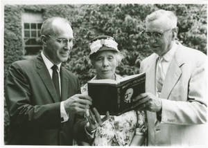 Dr. Glenn A. Olds, Mrs. Doggett, and Lawrence K. Hall