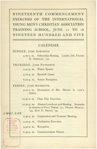 Springfield College Commencement Program (1905)
