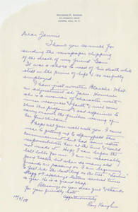 Letter from Raymond Kaighn to Jennie Cournoyer (October 9, 1958)