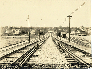 Looking toward Crest Avenue Bridge along right of way from Shawmut underpass