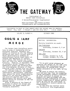 The Gateway Vol. 3 No. 4 (October, 1980)