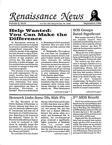 Renaissance News, Vol. 2 No. 9 (September 1988)