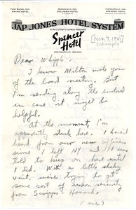 Letter from Richard Seller to Charles L. Whipple