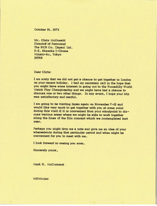 Letter from Mark H. McCormack to Fred M. Mock