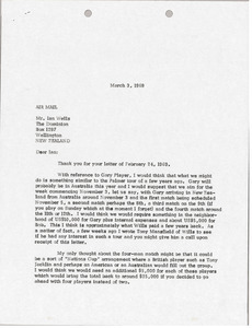 Letter from Mark H. McCormack to Ian Wells