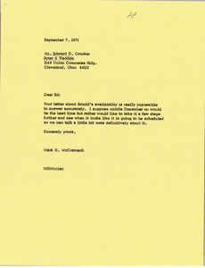 Letter from Mark H. McCormack to Edward D. Crocker