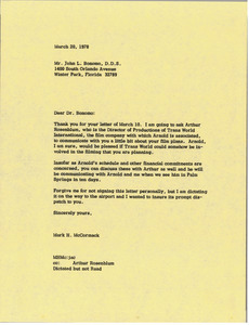 Letter from Mark H. McCormack to John L. Bonomo