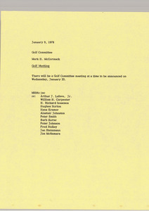 Memorandum from Mark H. McCormack to golf committee