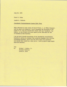 Memorandum from Judith A. Chilcote to Peter A. Kuhn