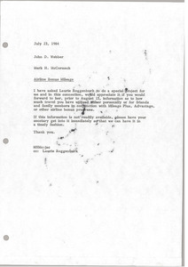 Memorandum from Mark H. McCormack to John D. Webber