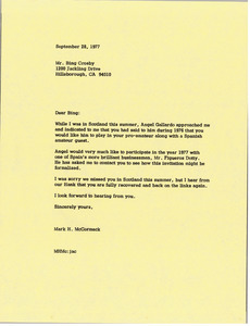 Letter from Mark H. McCormack to Bing Crosby