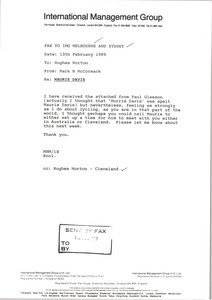 Fax from Mark H. McCormack to Hughes Norton