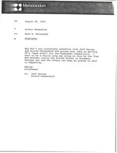 Memorandum from Mark H. McCormack to Arthur Rosenblum