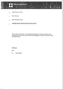 Memorandum from Mark H. McCormack to Buzz Hornett