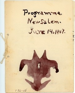 Handwritten program for the 1907 New Salem Academy graduation exercises