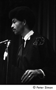 Chico Neblett speaking at a Black Power symposium